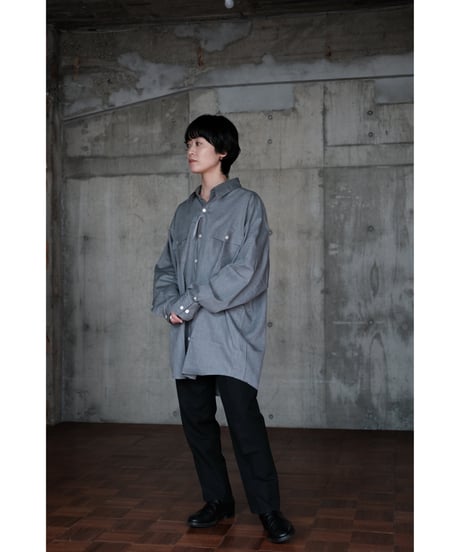 I am dork / Work Shirt(Cotton/Lt.Grey)