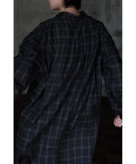 BISOWN / SZ BOIL COTTON SMOCK SHIRTS(TOP GRAY CHECK)