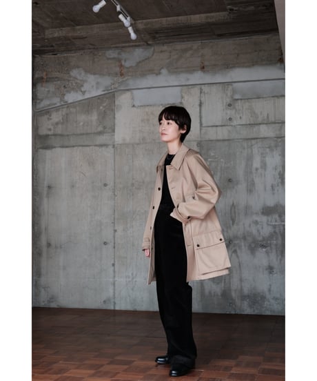 BISOWN / MIXED-WALE CORDUROY NOTUCK SLACKS(BLACK)