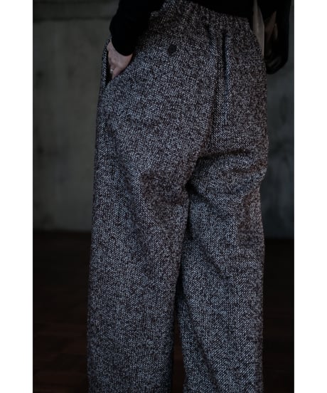 BISOWN / LOOP TWEED EASY WIDE PANTS(HERRINGBONE LOOP TWEED)