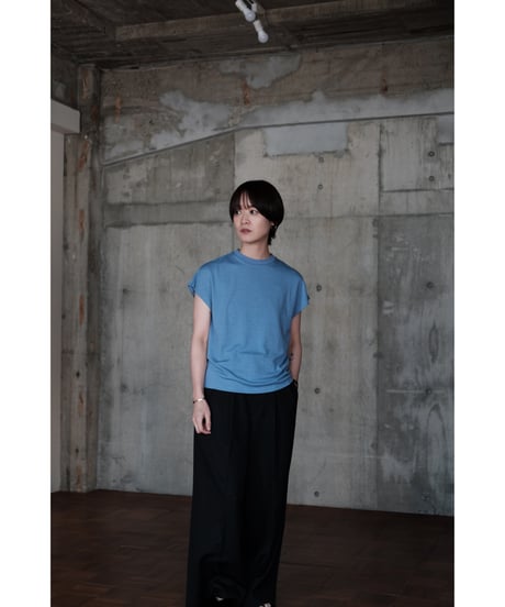 LIFiLL / Woolish French Sleeve Tee(Blue)