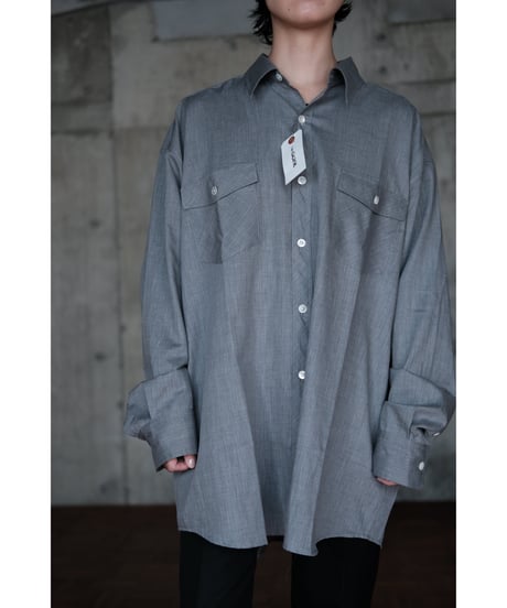 I am dork / Work Shirt(Cotton/Lt.Grey)