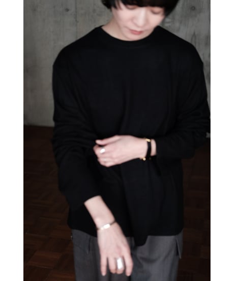 LIFiLL / Super200's Wool Longsleeve Tee(Black)