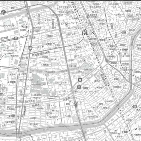 C名古屋市南区1/25000白地図タウンロード販売