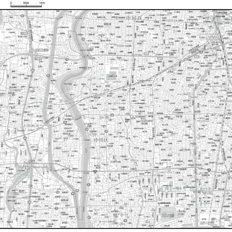 C名古屋市中川区1/25000白地図タウンロード販売