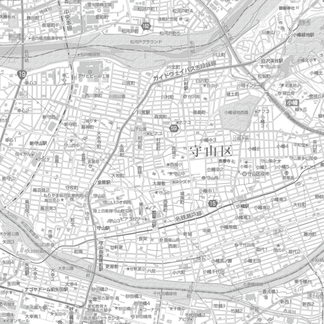 C名古屋市守山区1/25000白地図タウンロード販売