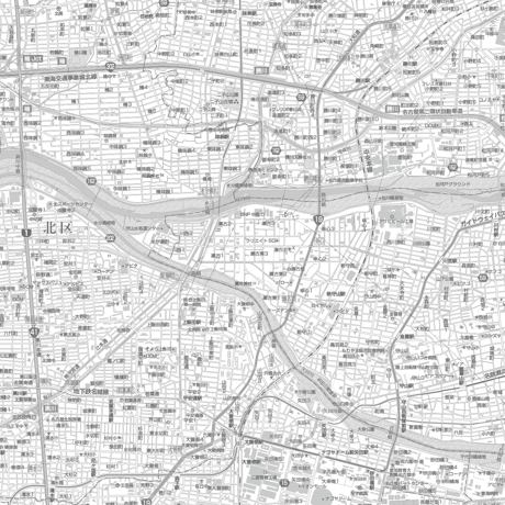 C名古屋市全図1/25000白地図タウンロード販売