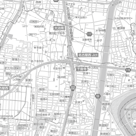 C名古屋市中川区1/25000白地図タウンロード販売