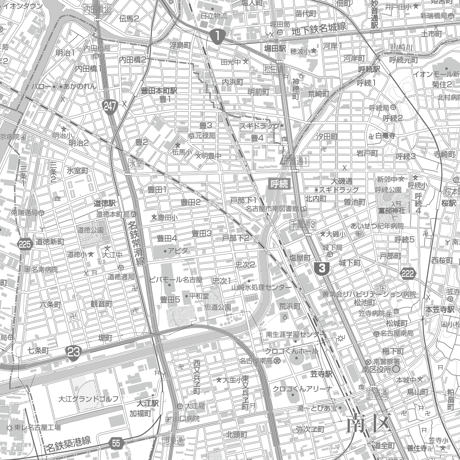 C名古屋市南区1/25000白地図タウンロード販売