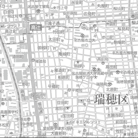 C名古屋市瑞穂区1/25000白地図タウンロード販売
