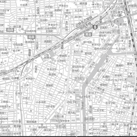 C名古屋市中川区1/25000白地図タウンロード販売