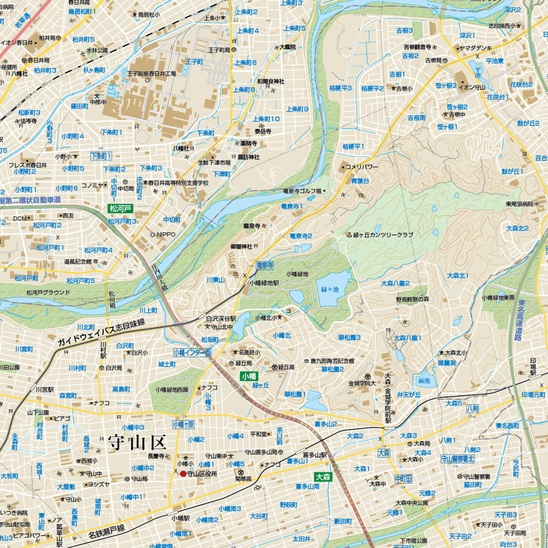 B名古屋市守山区1/25000地図タウンロード販売 | 地図素材