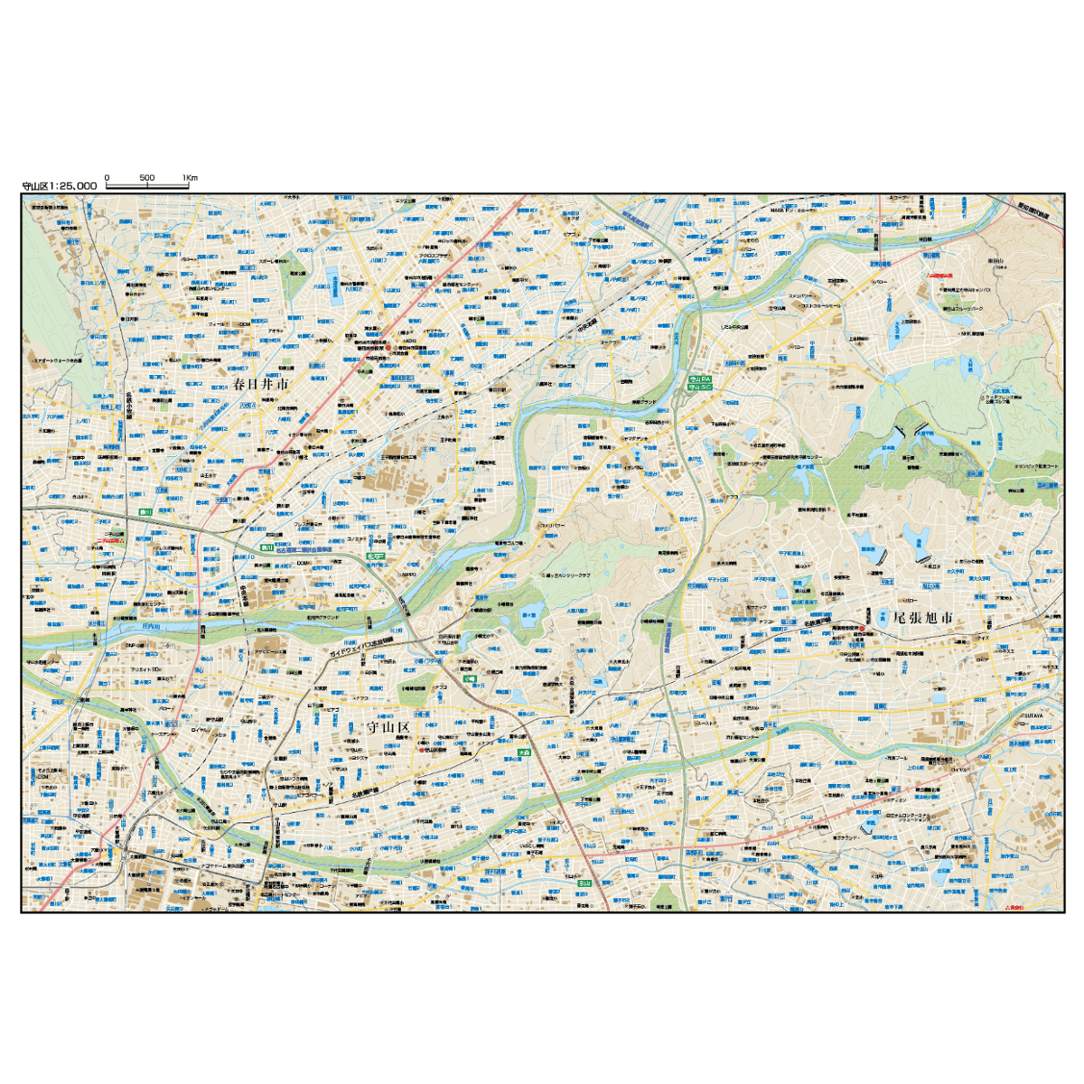 B名古屋市守山区1/25000地図タウンロード販売 | 地図素材