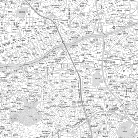 C名古屋市全図1/25000白地図タウンロード販売