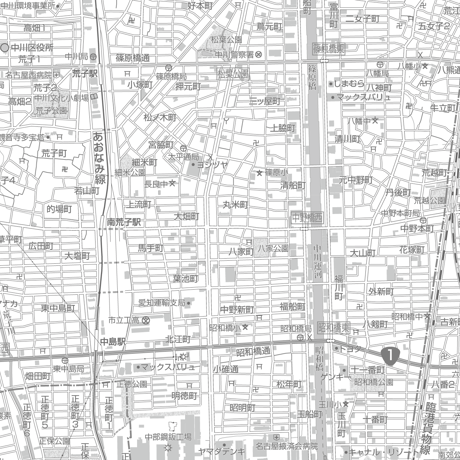 C名古屋市中川区1/25000白地図タウンロード販売