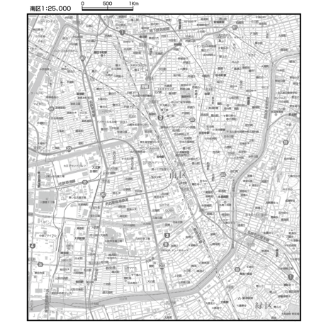 C名古屋市南区1/25000白地図タウンロード販売