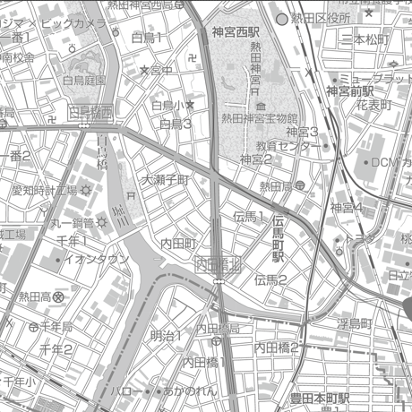 C名古屋市熱田区1/25000地図白タウンロード販売