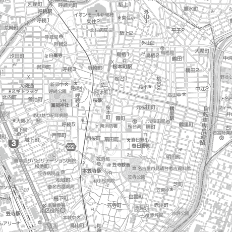 C名古屋市南区1/25000白地図タウンロード販売