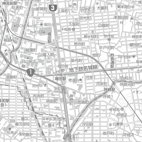 C名古屋市瑞穂区1/25000白地図タウンロード販売