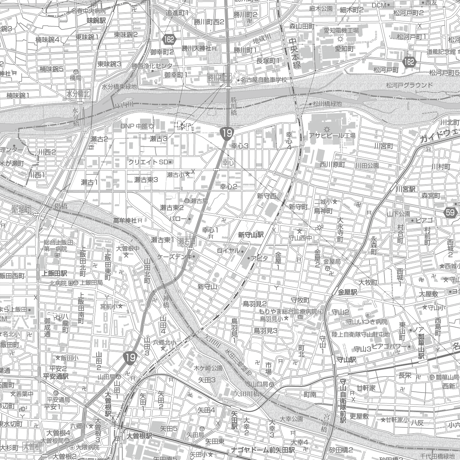 C名古屋市守山区1/25000白地図タウンロード販売