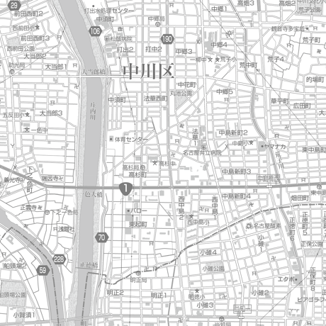 C名古屋市中川区1/25000白地図タウンロード販売