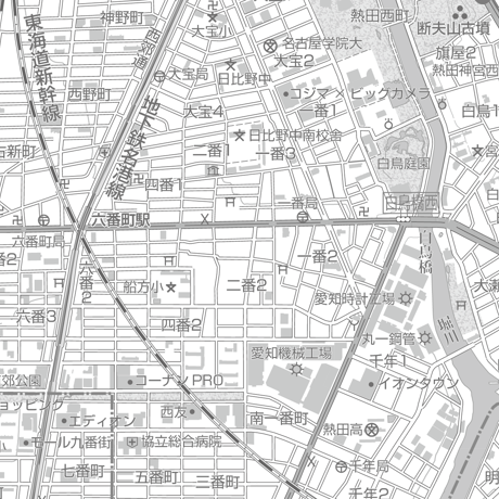 C名古屋市熱田区1/25000地図白タウンロード販売