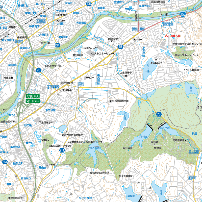 A名古屋市守山区1/25000地図タウンロード販売 | 地図素材