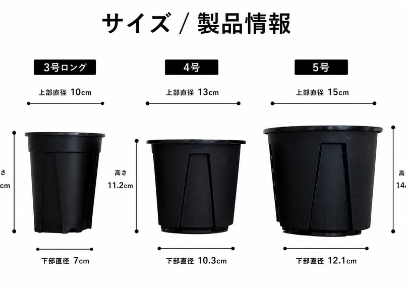 単品】+PLANTS_スリット鉢・ロング（3号サイズ） | Plus_Plants STORE