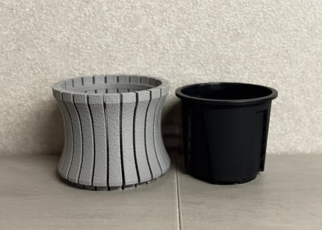 Aero craft pot｜エアロクラフトポット｜バレル・ワイドルーバータイプ(グレー/ブラック)