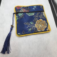 オリエンタルアクセサリー収納袋（ブルー）柄/内生地アソート　※完売/１０月末発送予約販売