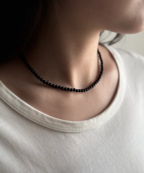 tiny black beads necklace【予約商品】