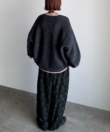 fringe sheer tuck pants