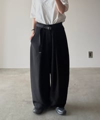 belted wide slacks