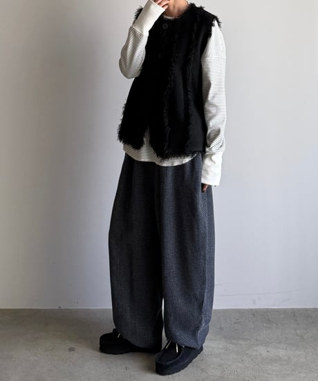fringe rib knit vest