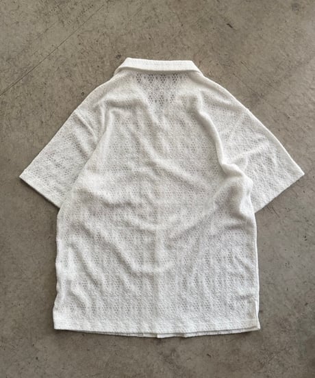 lace sheer open collar shirt