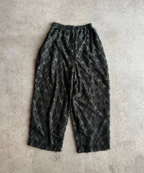 fringe sheer tuck pants