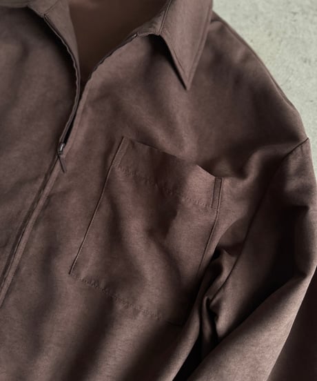 suede like zip shirt