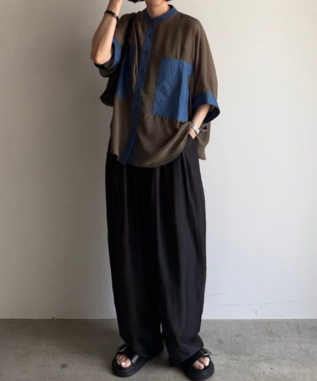 denim pocket sheer shirt