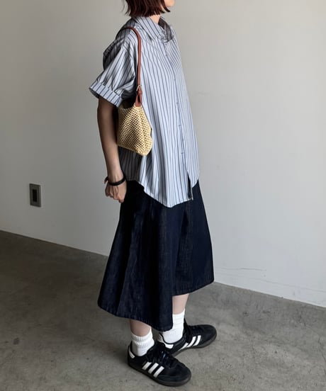 french blue striped shirt