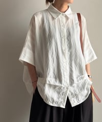point gather stripe shirt