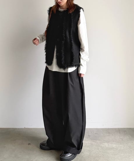 fringe rib knit vest