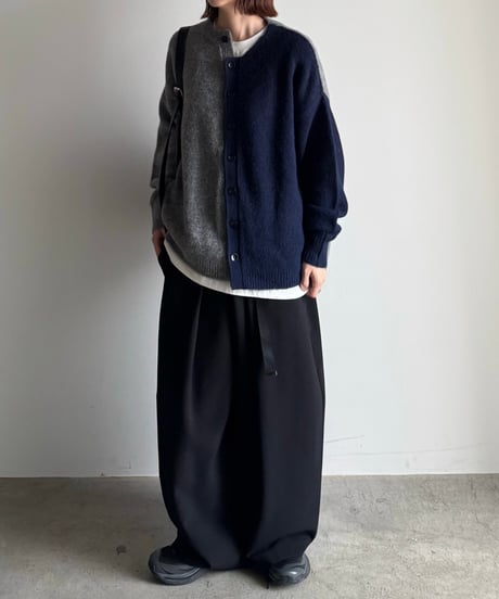 belted wide slacks