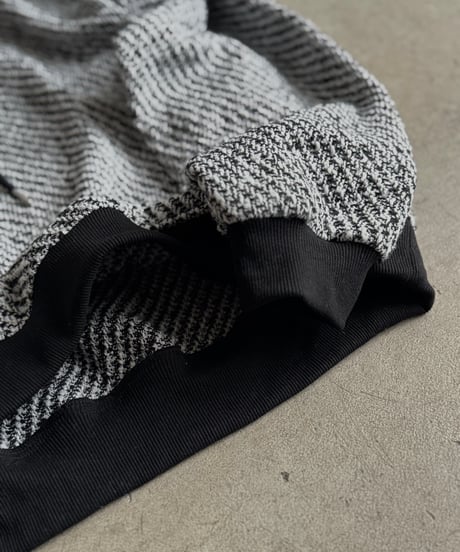 tweed hood pullover