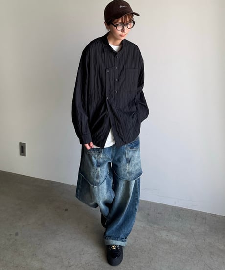 vertical line quilt shirt