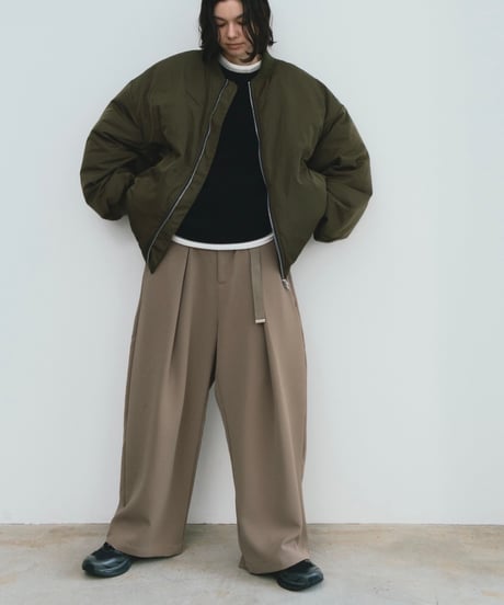 belted wide slacks