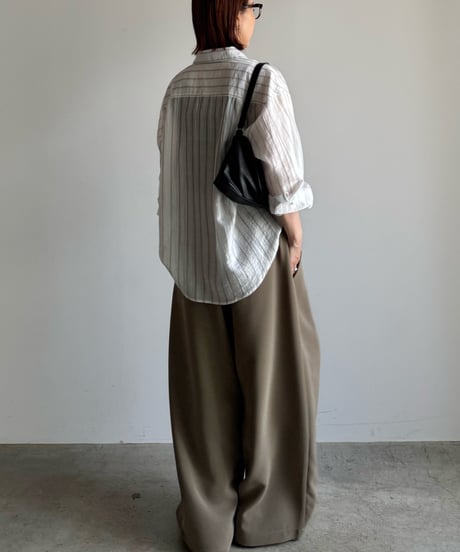 belted wide slacks