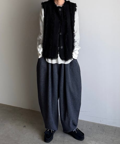 fringe rib knit vest