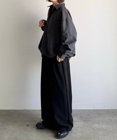 suede like zip shirt