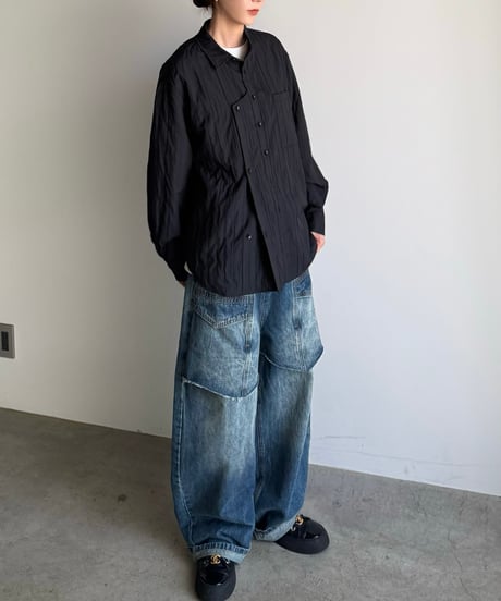 vertical line quilt shirt