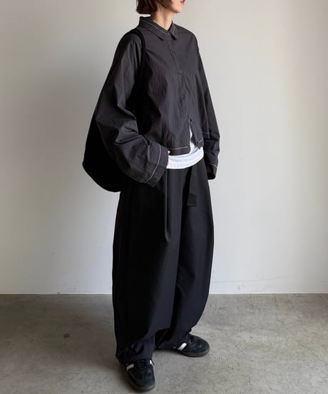 front buckle belt pants